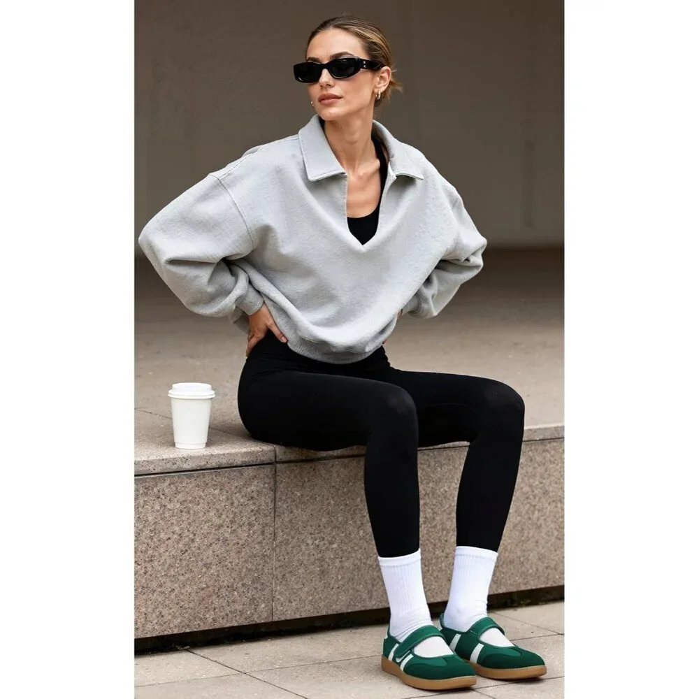 Women's Green Comfortable Casual Lightweight Slip On Footwear Retro Sneakers - Picture 5 of 8